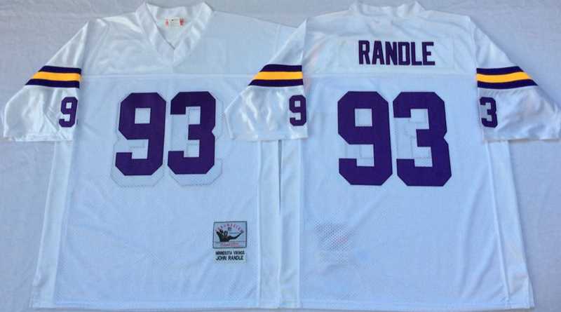 Vikings 93 John Randle White M&N Throwback Jersey->nfl m&n throwback->NFL Jersey